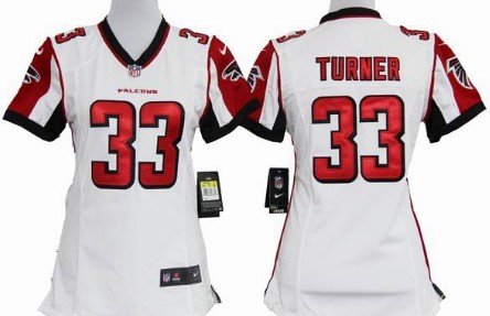 Nike Women's nfl South Atlanta Falcons 33 Michael Turner Nike White Game Jersey
